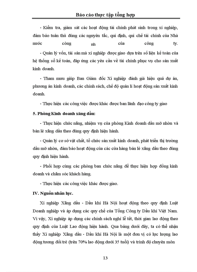 image for page Thực tập tổng hợp về xí nghiệp xăng dầu – dầu khí Hà Nội