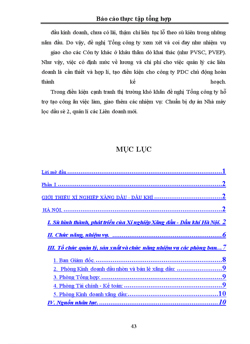 image for page Thực tập tổng hợp về xí nghiệp xăng dầu – dầu khí Hà Nội