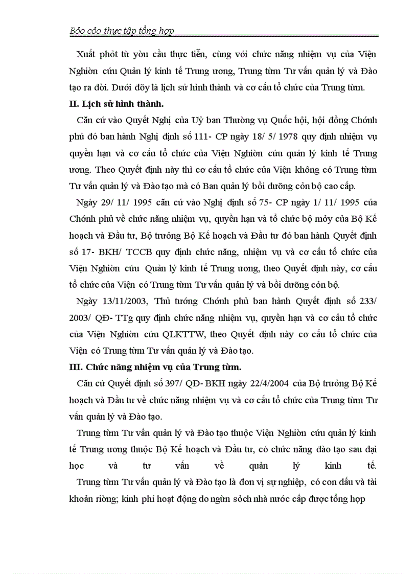 image for page Báo cáo thực tập tổng hợp tại Viện Nghiên cứu Quản lý kinh tế Trung ương