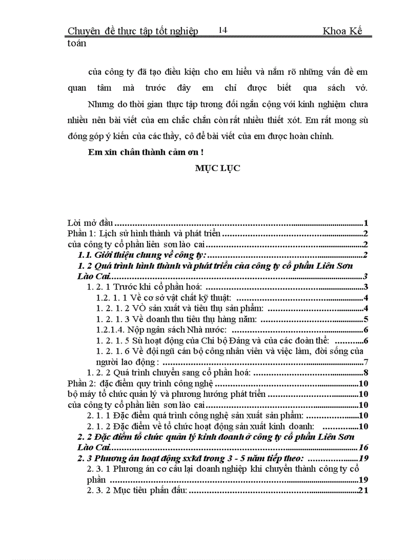 image for page Báo cáo về Công ty Cổ Phần Liên Sơn Lào Cai