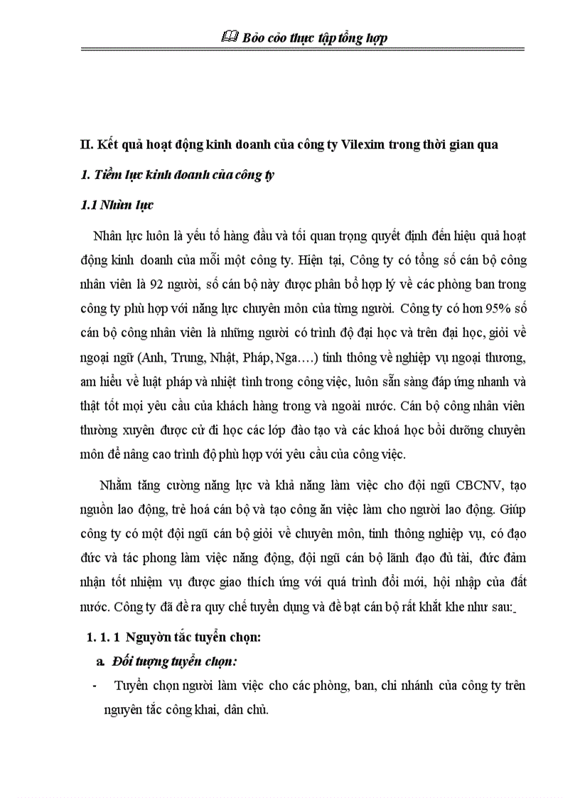 image for page Báo cáo thực tập tổng hợp về Công ty cổ phần xuất nhập khẩu và hợp tác đầu tư Vilexim
