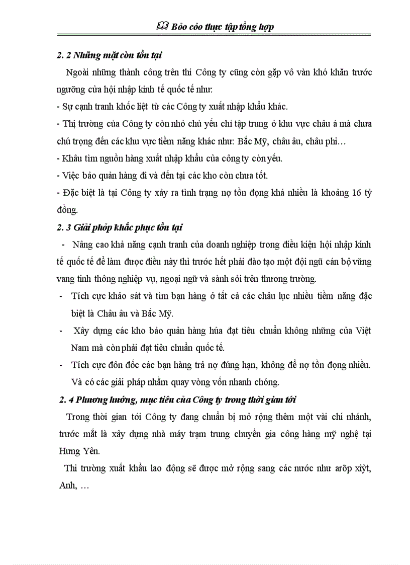 image for page Báo cáo thực tập tổng hợp về Công ty cổ phần xuất nhập khẩu và hợp tác đầu tư Vilexim