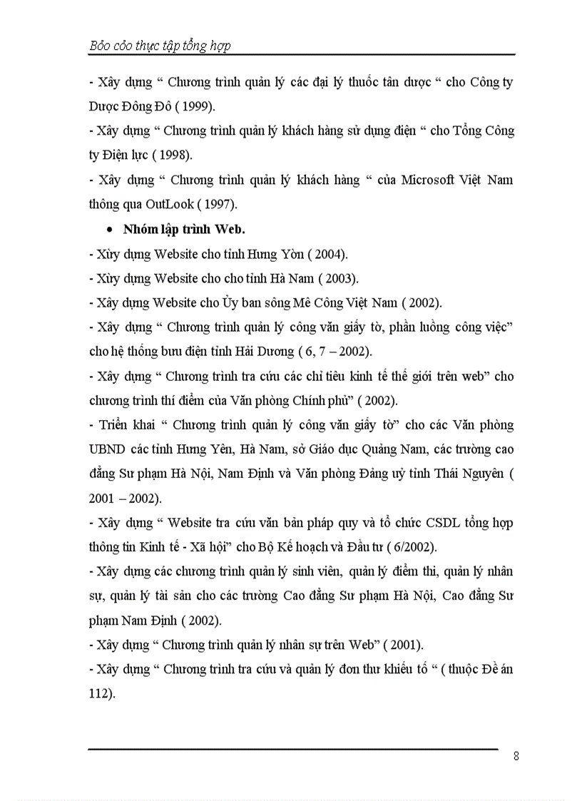 image for page Báo cáo thực tập tại Công ty Cổ Phần Tin học Tân Dân.