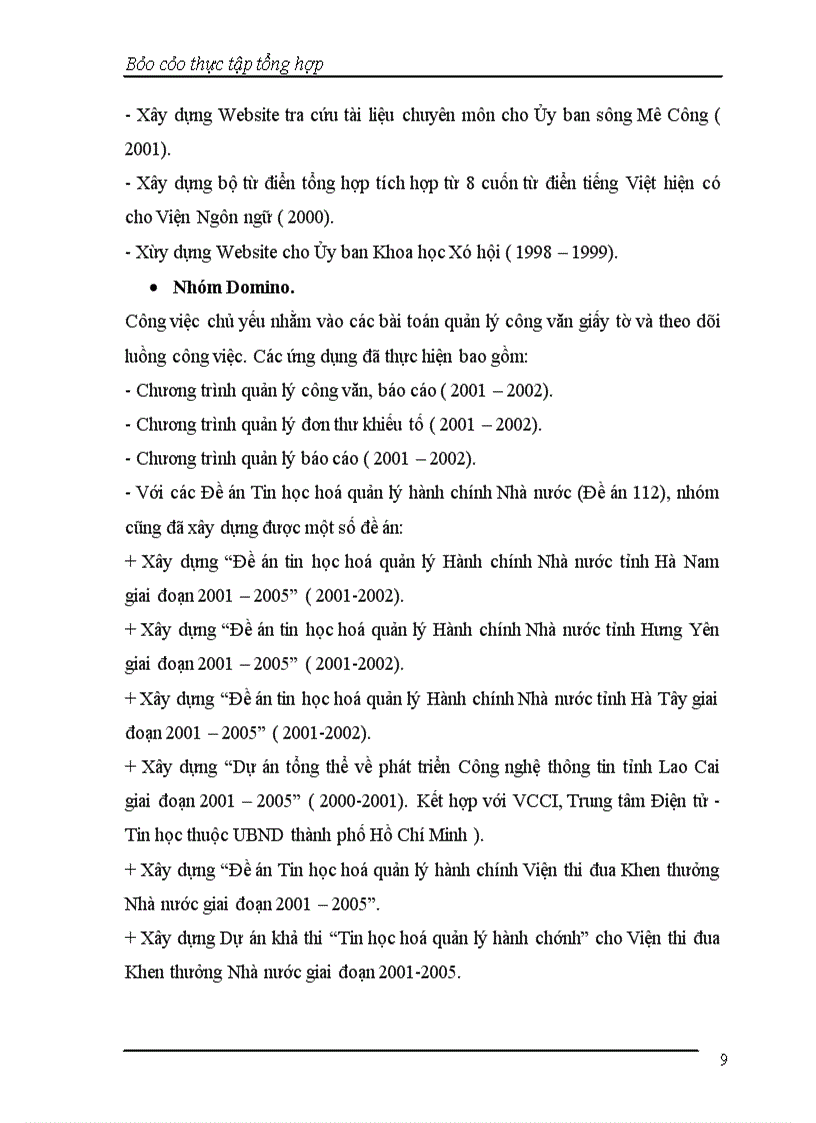 image for page Báo cáo thực tập tại Công ty Cổ Phần Tin học Tân Dân.