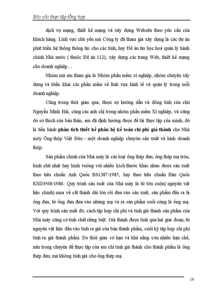 image for page Báo cáo thực tập tại Công ty Cổ Phần Tin học Tân Dân.