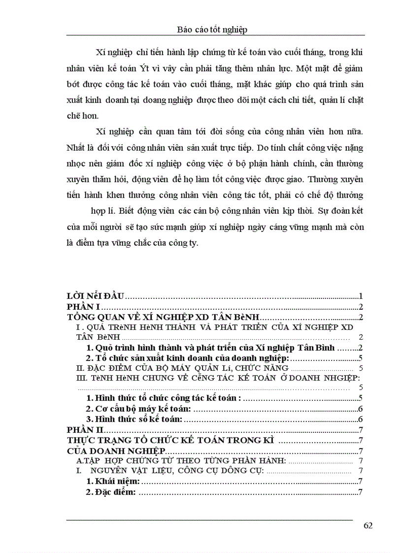 image for page Báo cáo tốt nghiệp tại Xí nghiệp xây dựng Tân Bình