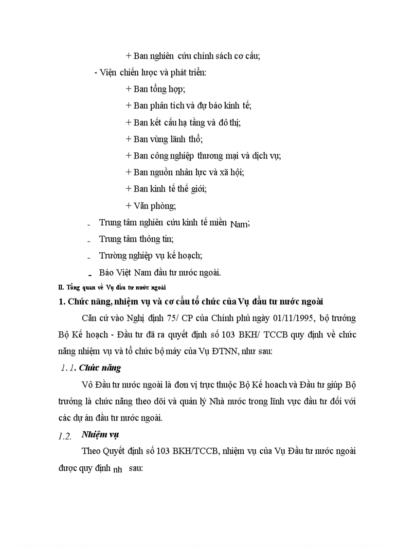 image for page Báo cáo tổng hợp về Bộ Kế hoạch- Đầu tư và Vụ ĐTNN