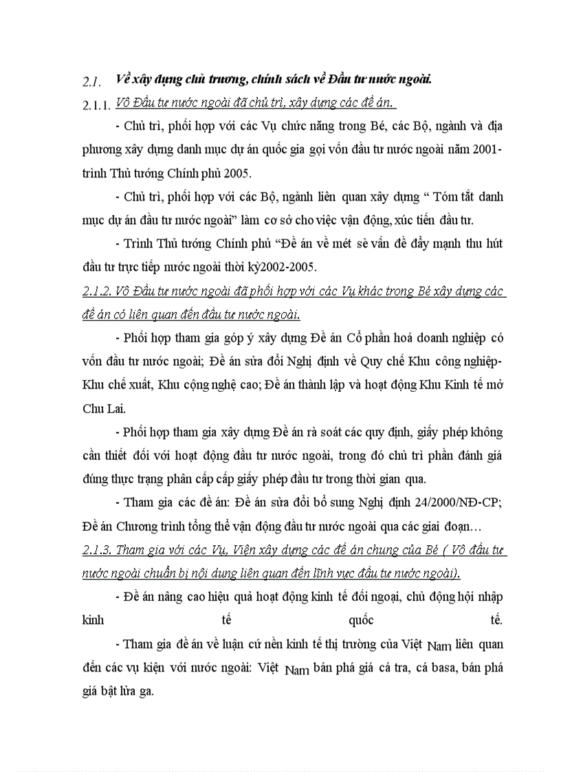 image for page Báo cáo tổng hợp về Bộ Kế hoạch- Đầu tư và Vụ ĐTNN