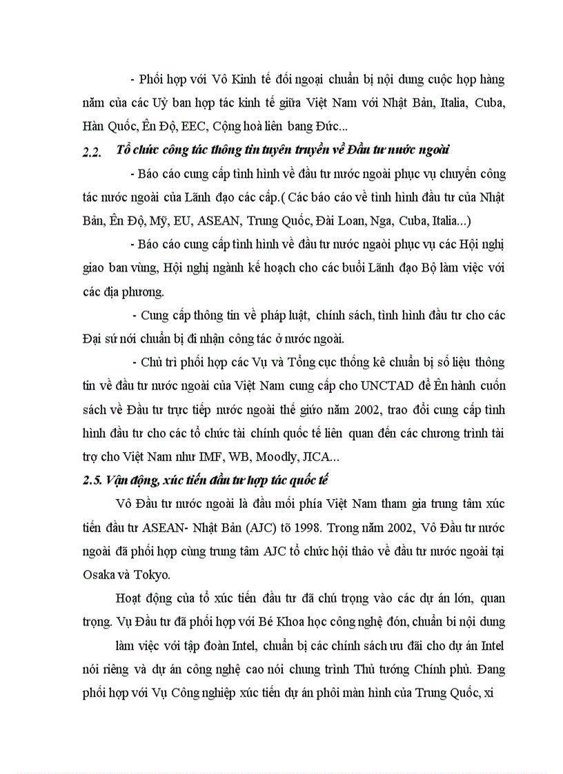 image for page Báo cáo tổng hợp về Bộ Kế hoạch- Đầu tư và Vụ ĐTNN