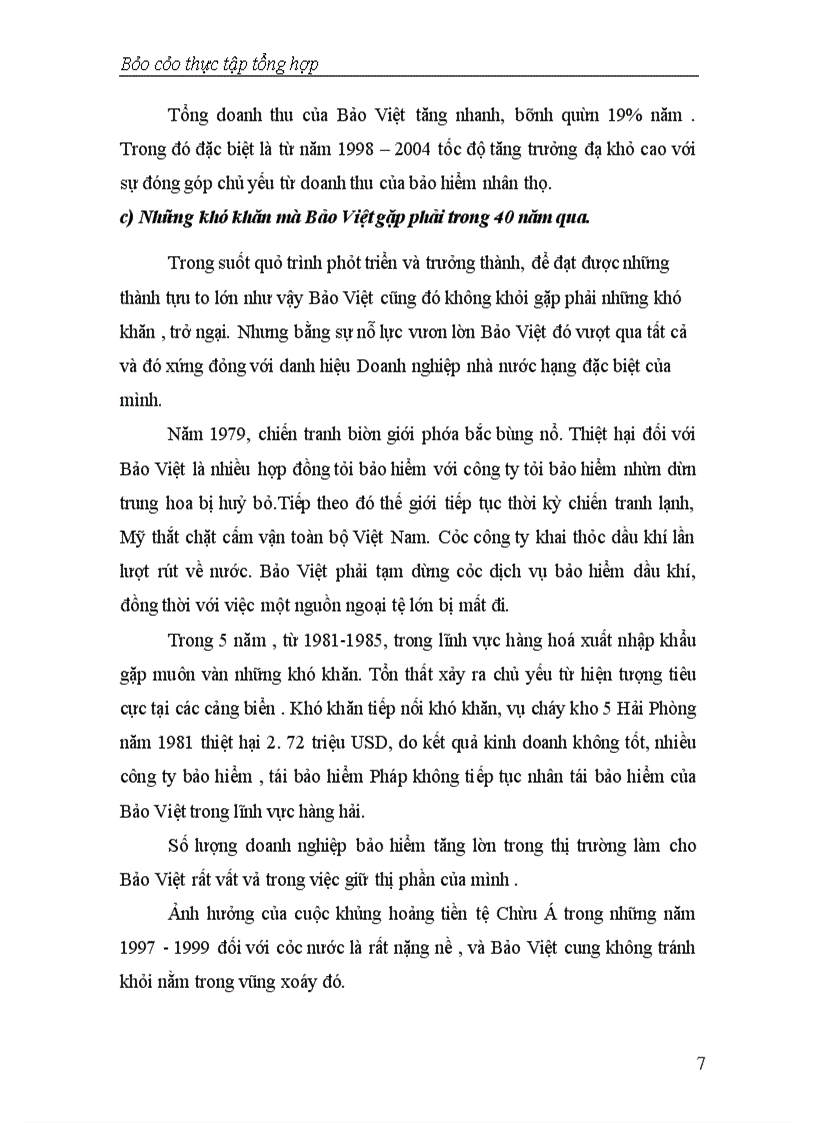 image for page Báo cáo thực tập tổng hợp tại Tổng Công ty Bảo Hiểm Việt Nam