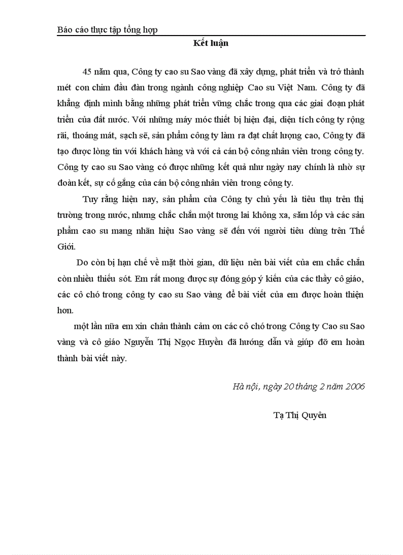 image for page Báo cáo thực tập tổng hợp về Công ty Cao su Sao vàng