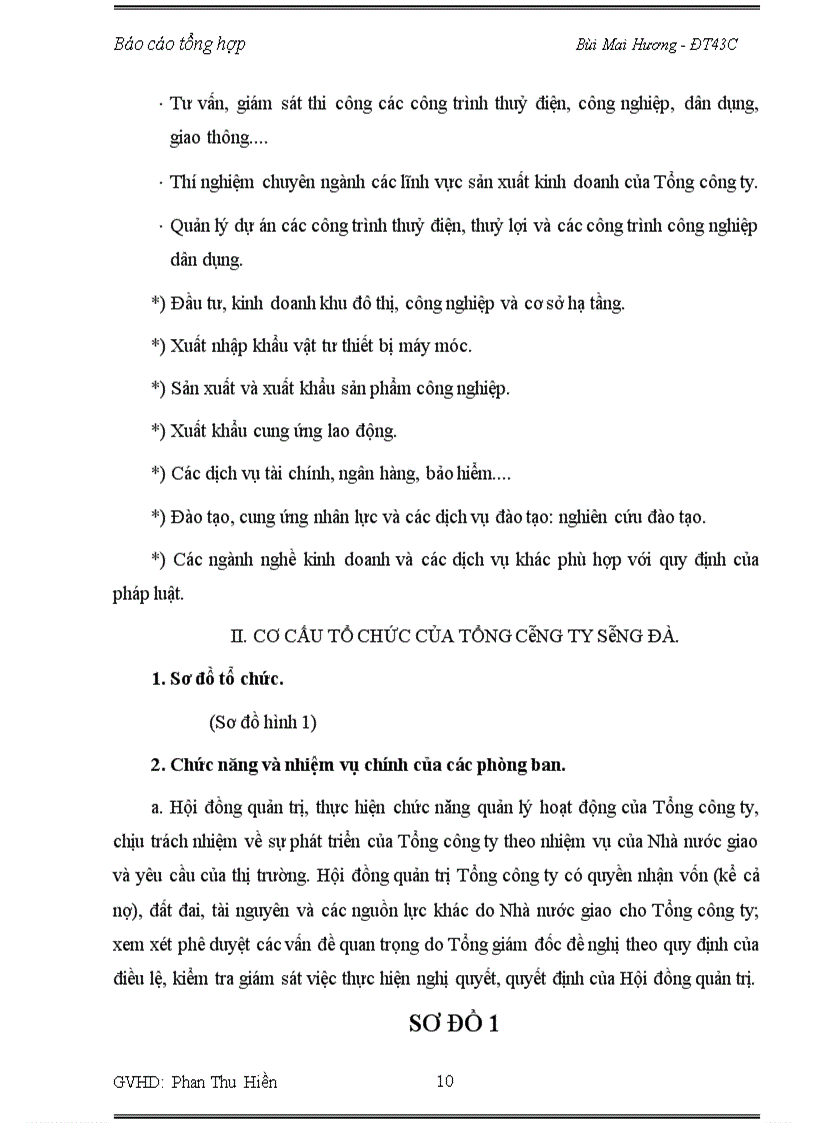 image for page Báo cáo thực tập về Tổng công ty Sông Đà