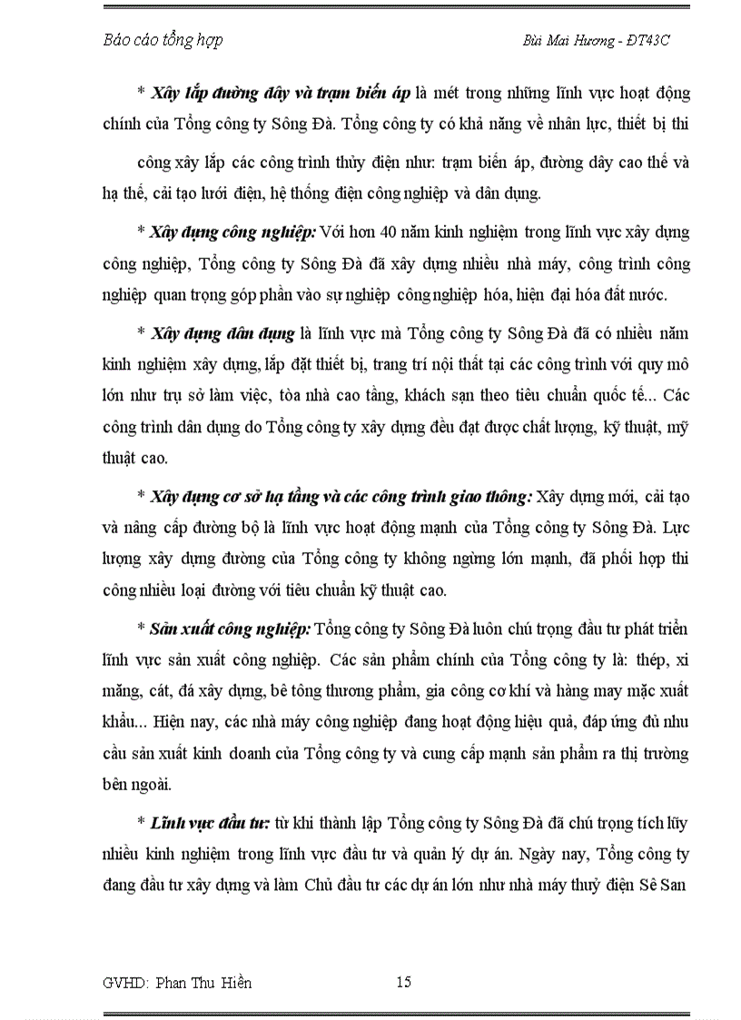 image for page Báo cáo thực tập về Tổng công ty Sông Đà