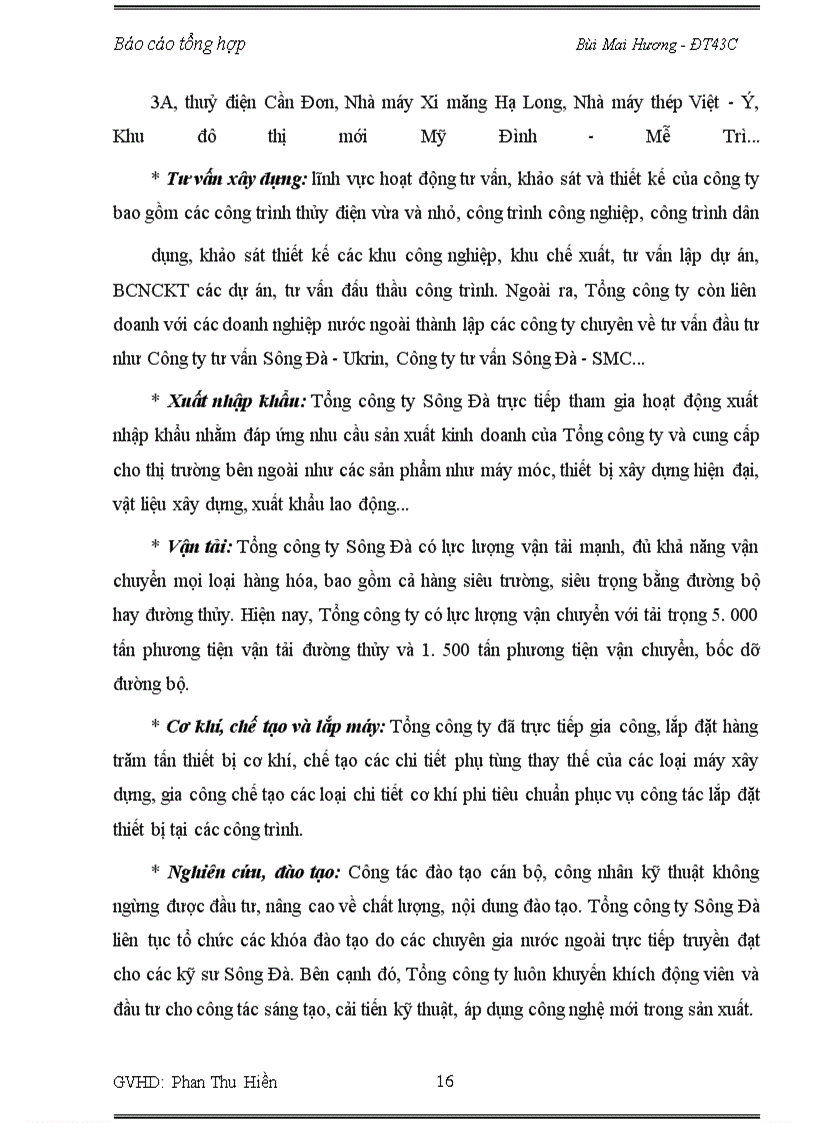 image for page Báo cáo thực tập về Tổng công ty Sông Đà