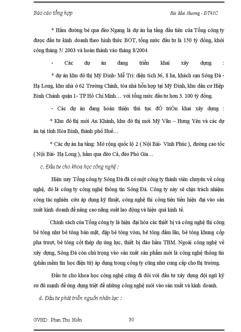 image for page Báo cáo thực tập về Tổng công ty Sông Đà