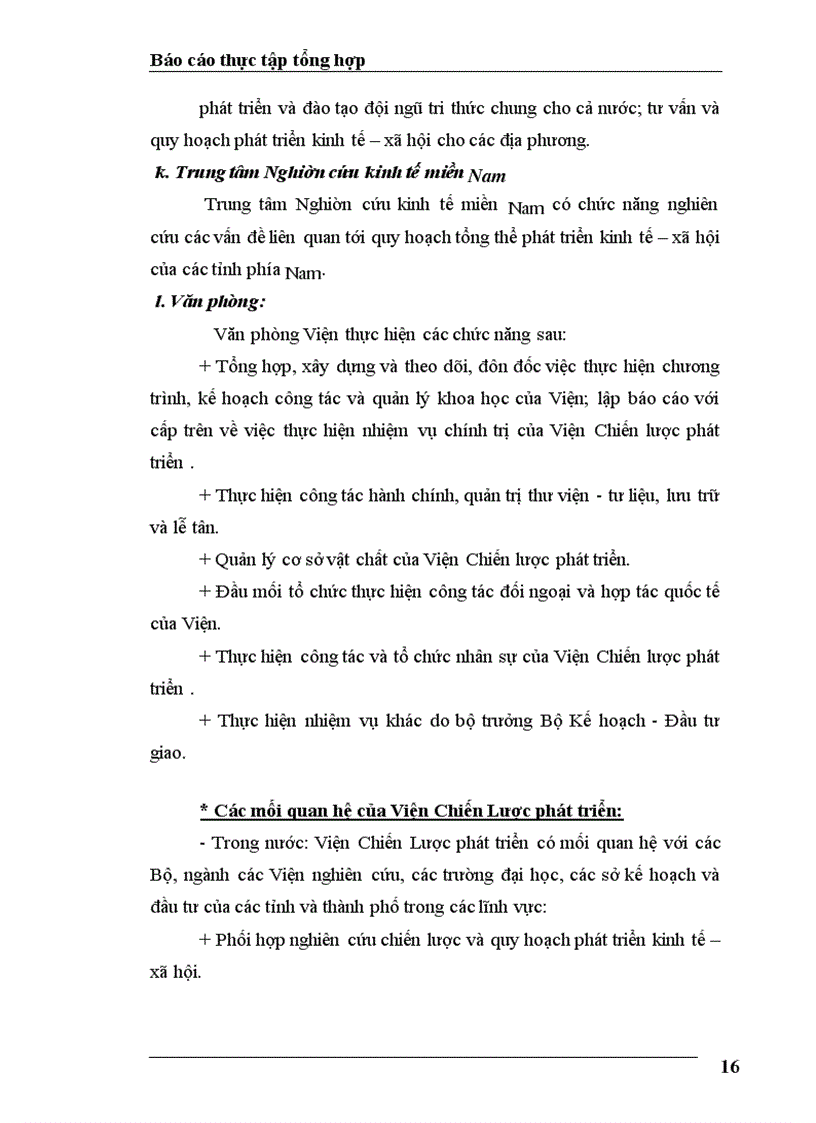 image for page Báo cáo thục tập tại Ban Tổng hợp thuộc Viện Chiến lược Phát triển – Bộ Kế hoạch và Đầu tư.