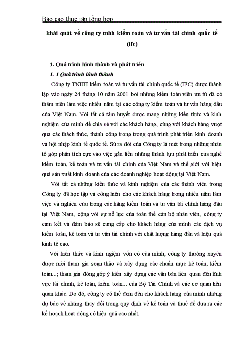 image for page Công ty TNHH Kiểm toán và tư vấn tài chính Quốc Tế IFC.