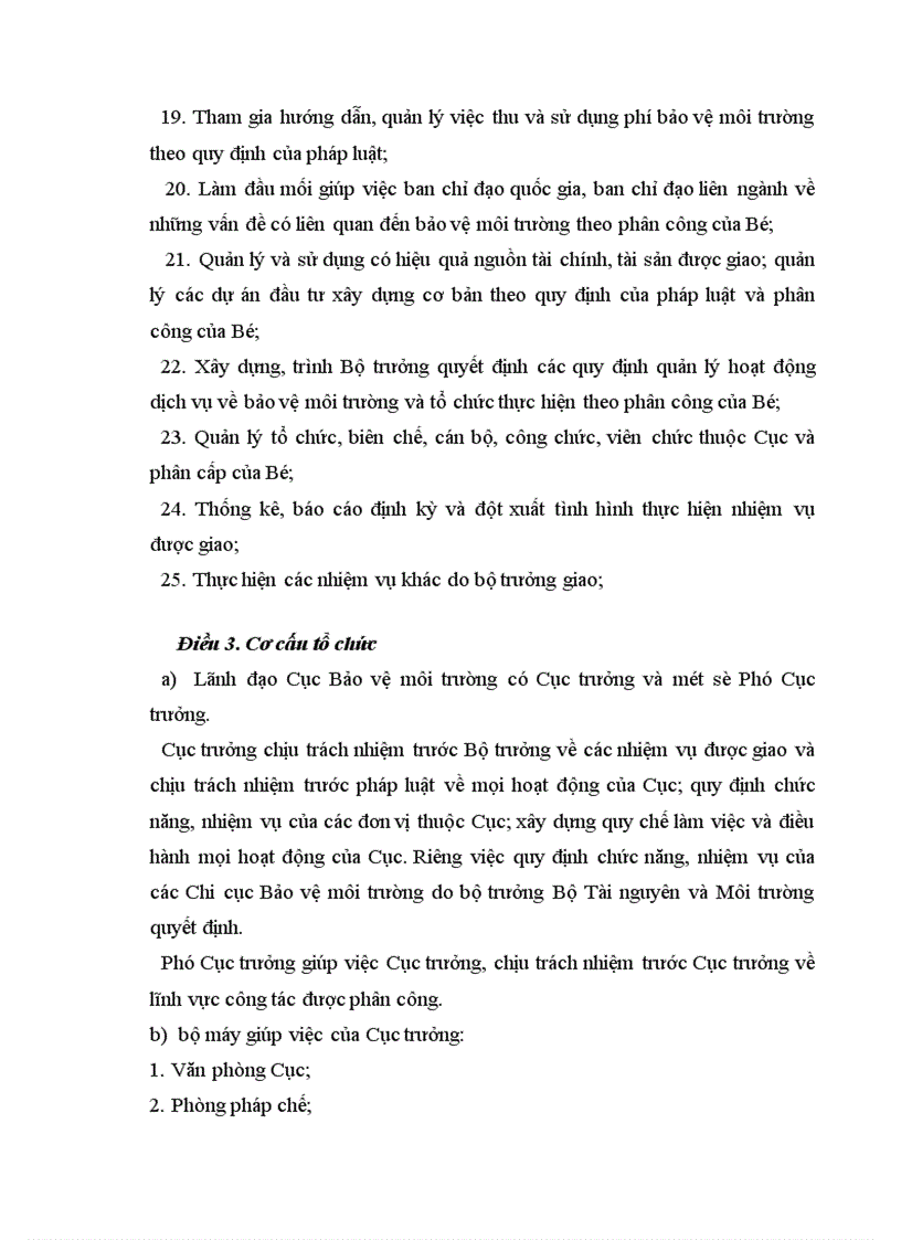 image for page Cục Bảo vệ môi trường