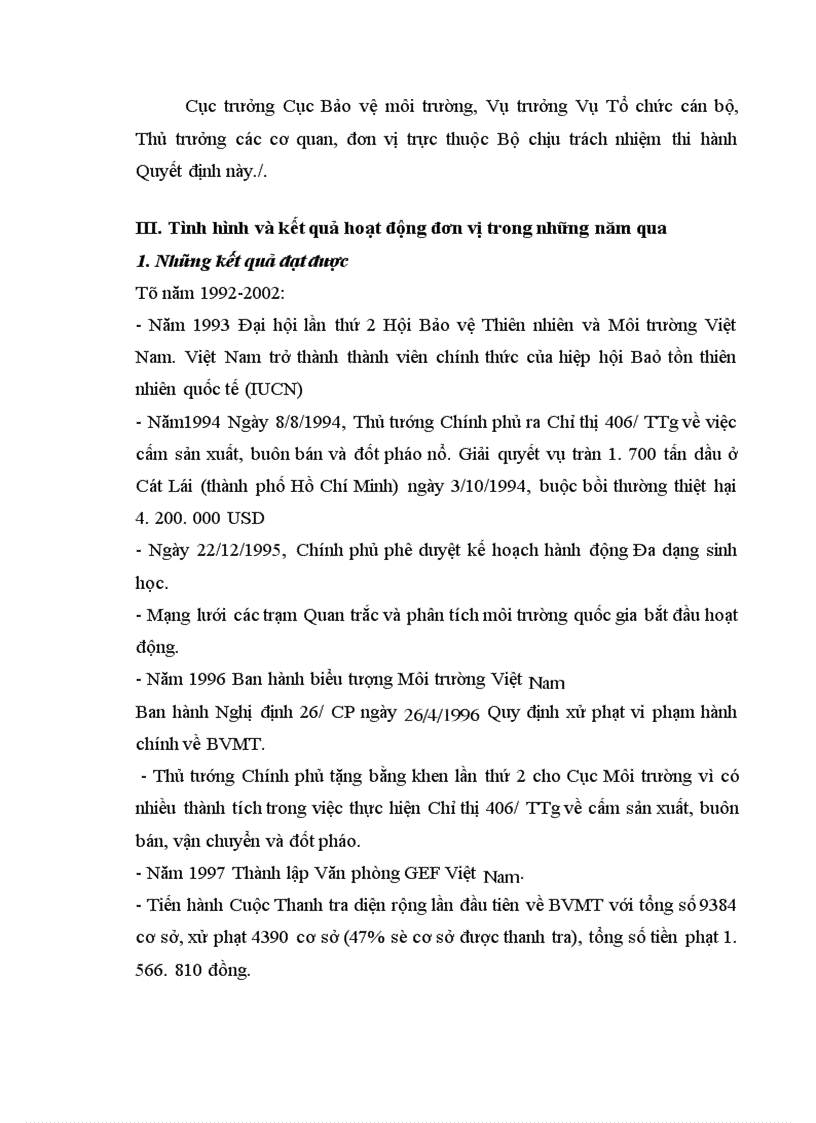 image for page Cục Bảo vệ môi trường