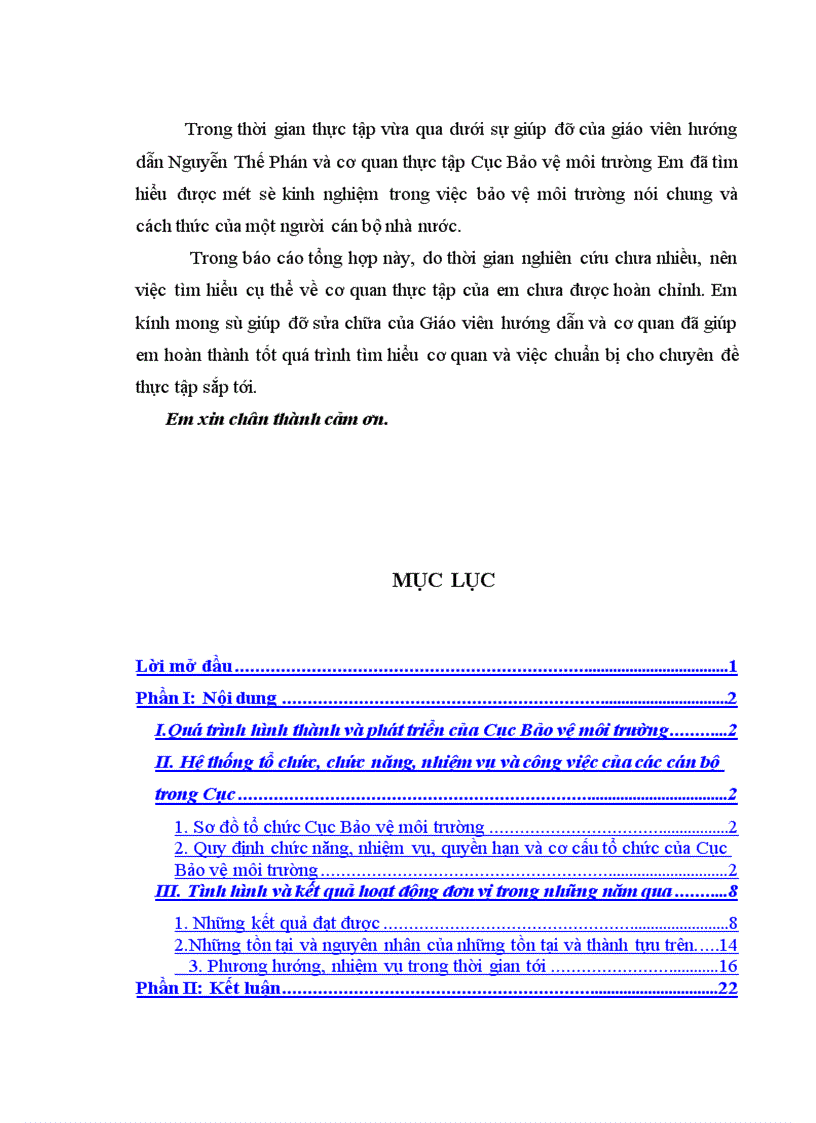 image for page Cục Bảo vệ môi trường