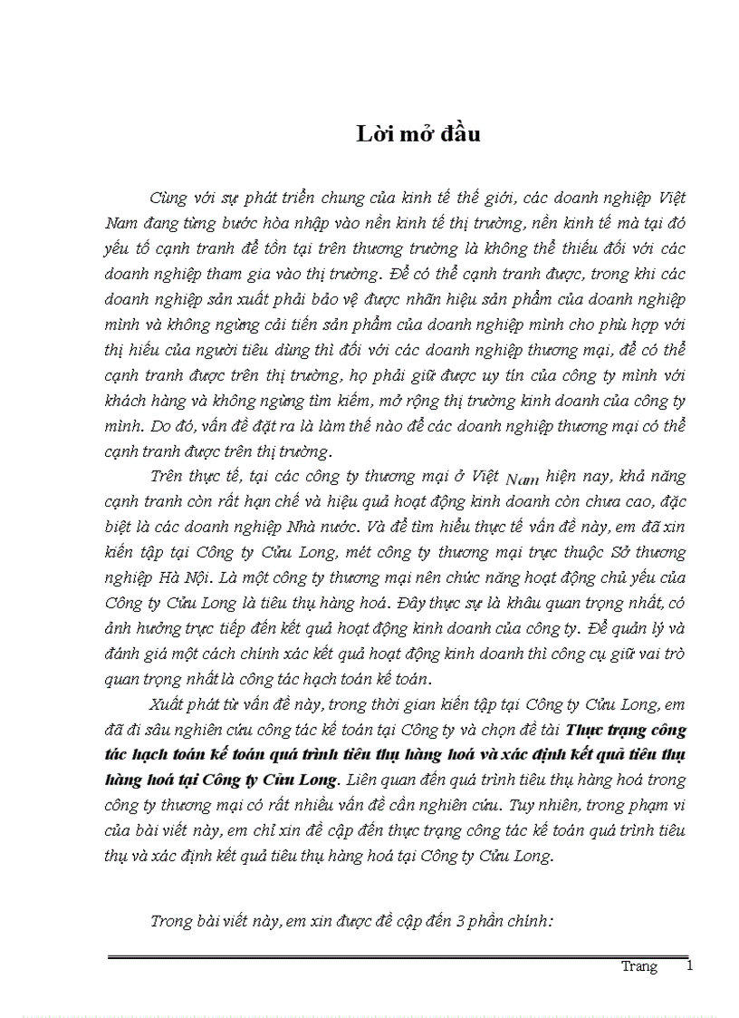 image for page Thực trạng công tác kế toán quá trình tiêu thụ và xác định kết quả tiêu thụ hàng hoá tại Công ty Cửu Long