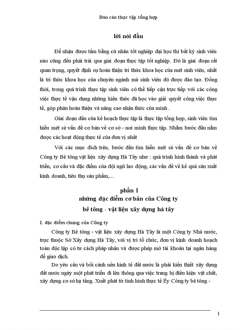 image for page Nghiên cứu về tình hình tiêu thụ và một số biện pháp đề xuất nhằm đẩy mạnh khả năng tiêu thụ tại Công ty Bê tông - vật liệu xây dựng Hà Tây