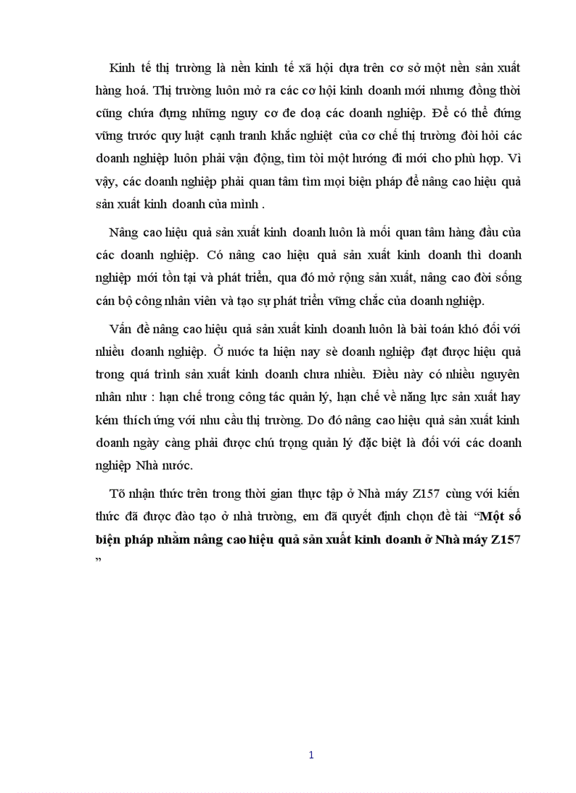 image for page Một số biện pháp nhằm nâng cao hiệu quả sản xuất kinh doanh ở Nhà máy Z157