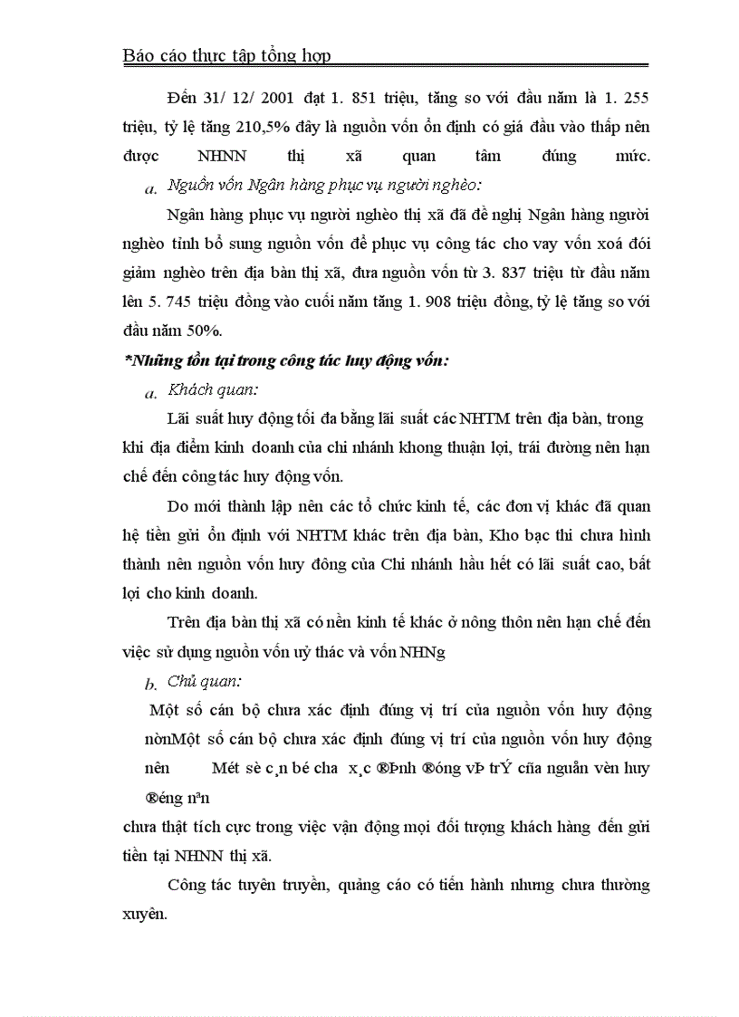 image for page Trong thời gian thực tấp tại NHNN& PTNT thị xã Hà Tĩnh, qua những số liệu và các báo cáo kết quả hoạt động kinh doanh của Ngân hàng em nhận thấy
