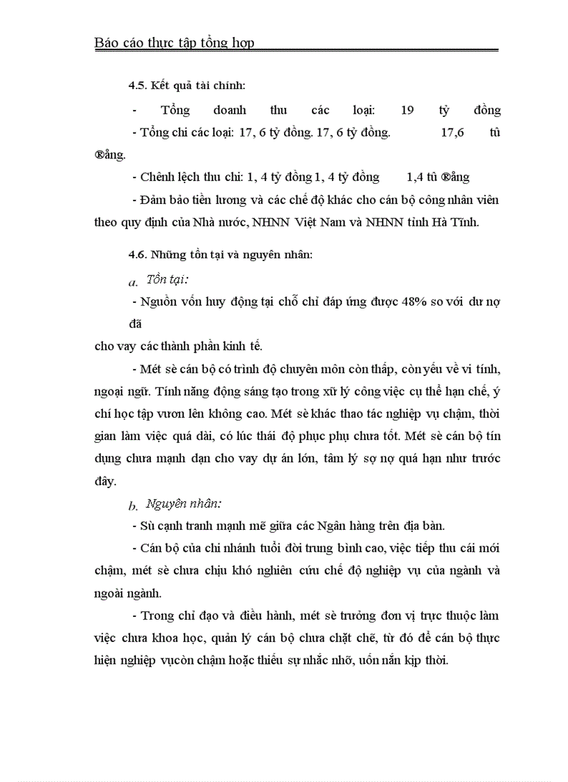 image for page Trong thời gian thực tấp tại NHNN& PTNT thị xã Hà Tĩnh, qua những số liệu và các báo cáo kết quả hoạt động kinh doanh của Ngân hàng em nhận thấy