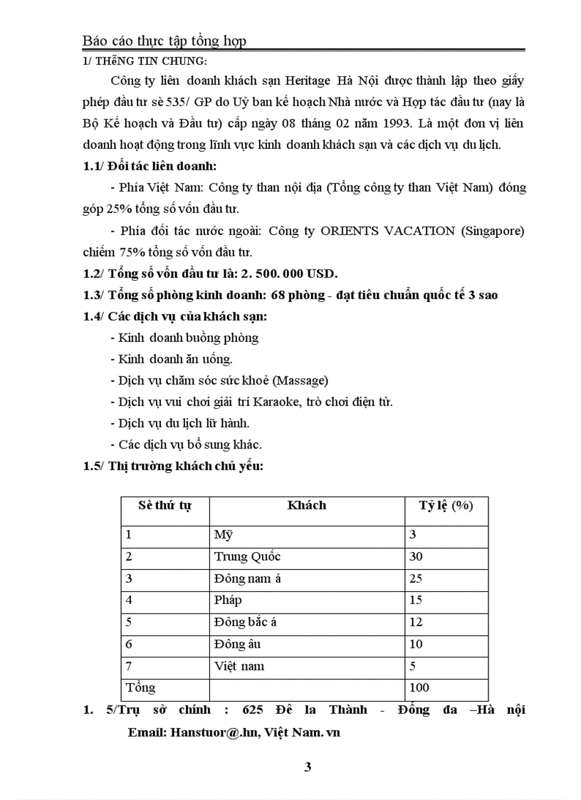 image for page Báo cáo thực tập tại Khách sạn Heritage