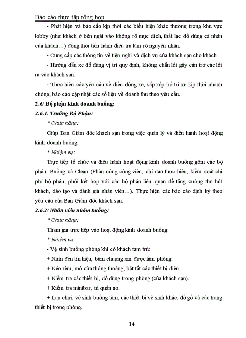 image for page Báo cáo thực tập tại Khách sạn Heritage