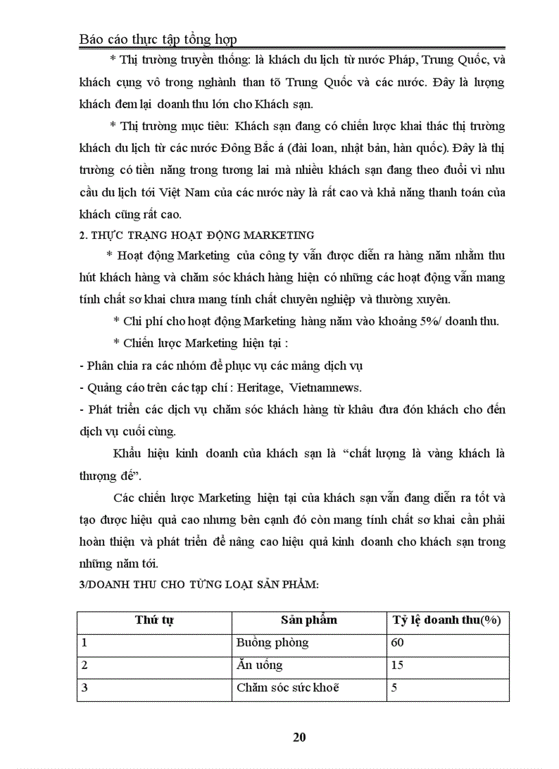 image for page Báo cáo thực tập tại Khách sạn Heritage