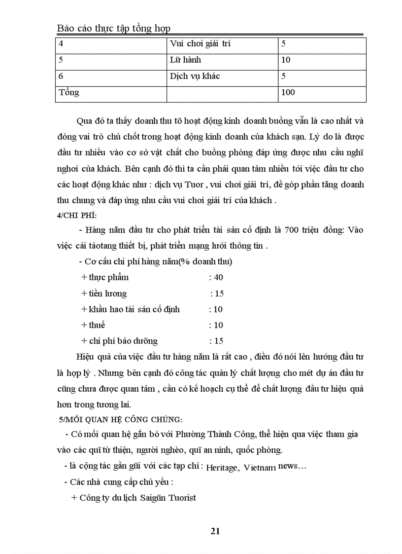 image for page Báo cáo thực tập tại Khách sạn Heritage