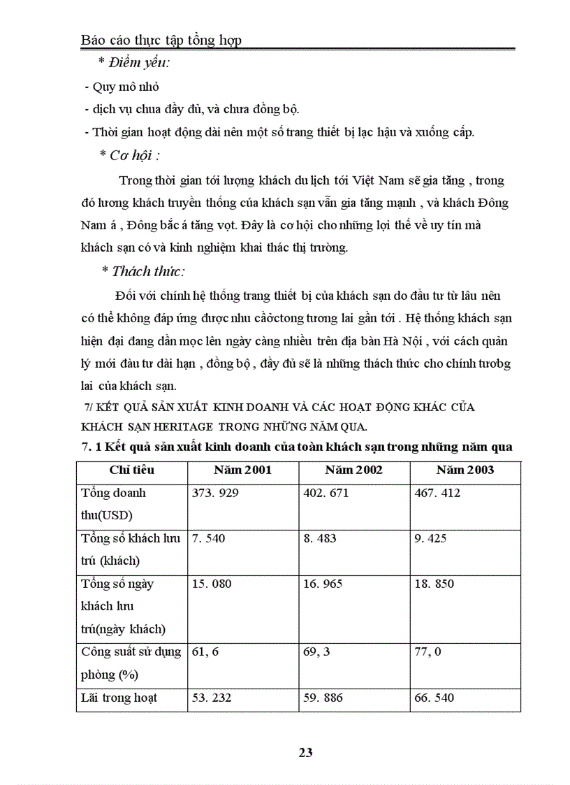 image for page Báo cáo thực tập tại Khách sạn Heritage