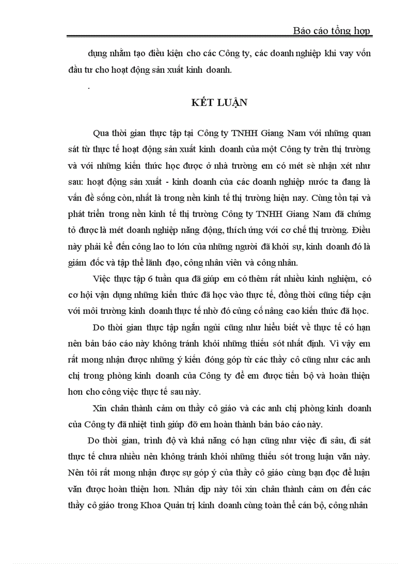 image for page Báo cáo thực tập tại Công ty TNHH Giang Nam