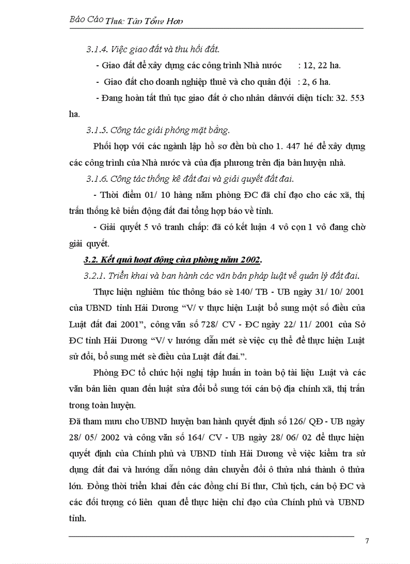 image for page Báo cáo thực tập tại Phòng Địa Chính - huyện Chí Linh