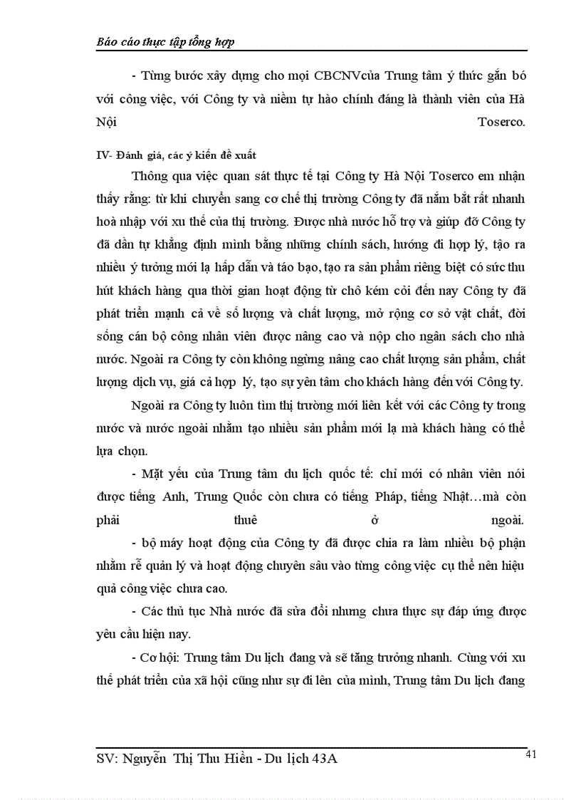 image for page Báo cáo thực tập tại công ty Du lịch Dịch vụ Hà Nội – Toserco