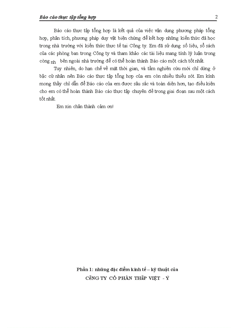 image for page Báo cáo thực tập tại Công ty cổ phần Thép Việt - Ý