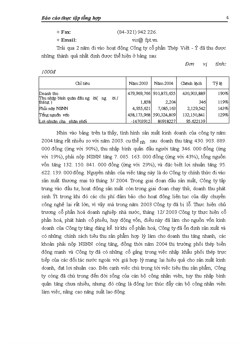 image for page Báo cáo thực tập tại Công ty cổ phần Thép Việt - Ý