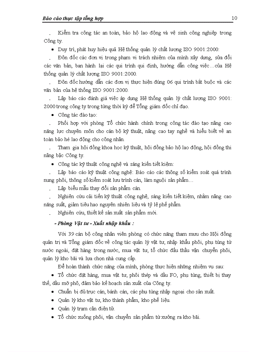 image for page Báo cáo thực tập tại Công ty cổ phần Thép Việt - Ý