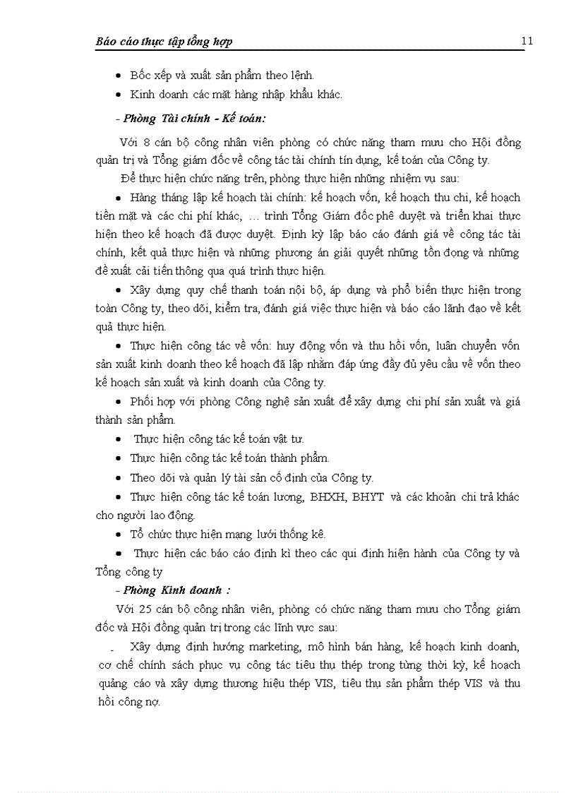 image for page Báo cáo thực tập tại Công ty cổ phần Thép Việt - Ý