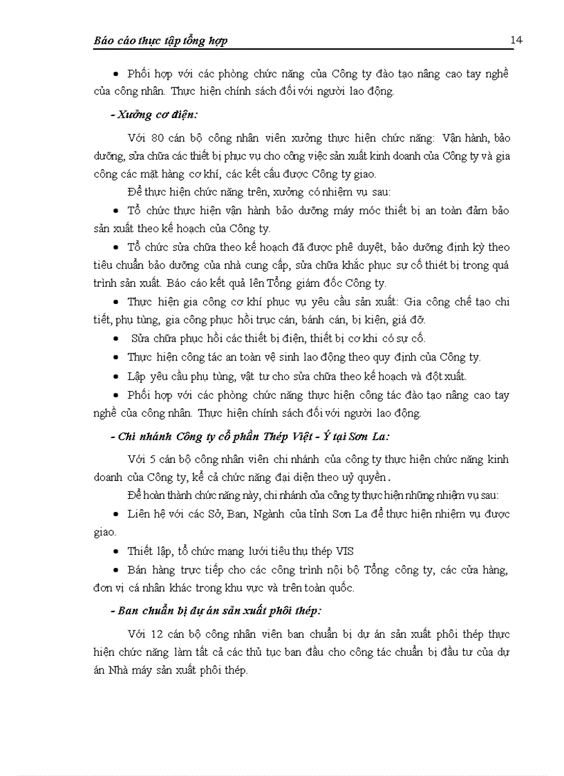 image for page Báo cáo thực tập tại Công ty cổ phần Thép Việt - Ý