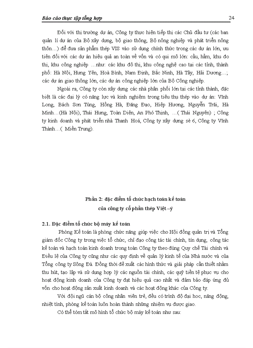 image for page Báo cáo thực tập tại Công ty cổ phần Thép Việt - Ý