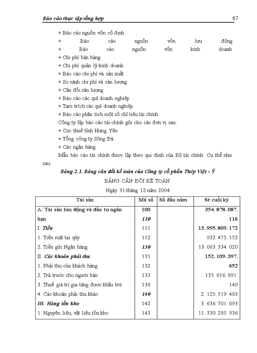 image for page Báo cáo thực tập tại Công ty cổ phần Thép Việt - Ý