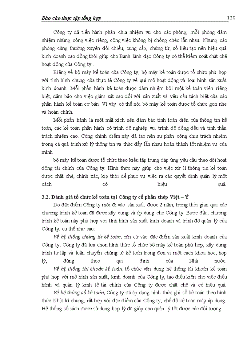 image for page Báo cáo thực tập tại Công ty cổ phần Thép Việt - Ý