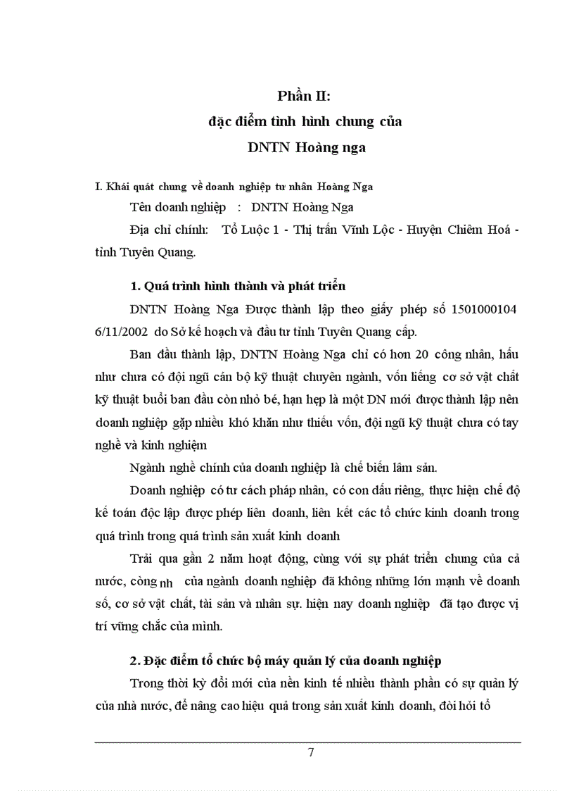 image for page Báo cáo thực tập tại DNTN Hoàng Nga