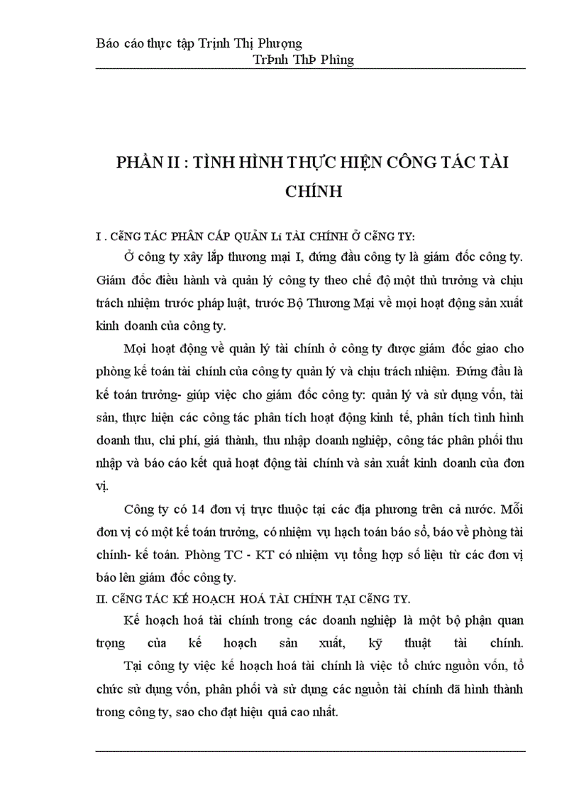 image for page Báo cáo thực tập tại Công ty Xây lắp Thương mại I