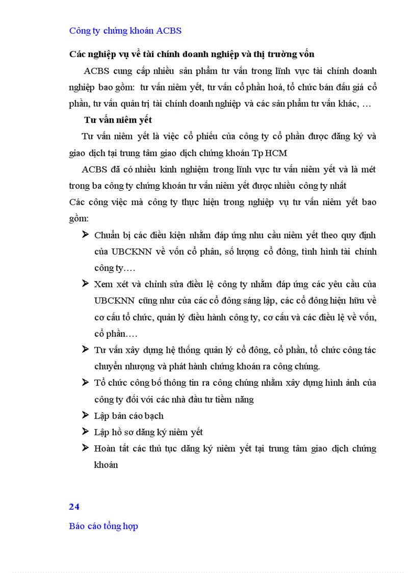 image for page Báo cáo thực tập tại Công ty chứng khoán Á Châu