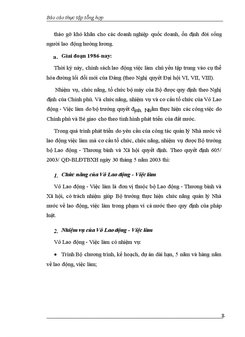 image for page Báo cáo thực tập tại Vụ Lao động-Việc làm thuộc Bộ Lao động-Thương binh và Xã hội