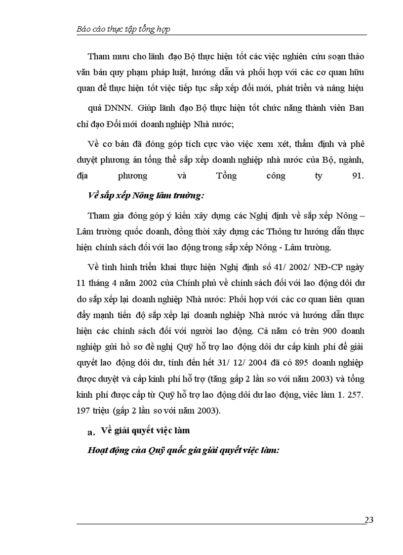 image for page Báo cáo thực tập tại Vụ Lao động-Việc làm thuộc Bộ Lao động-Thương binh và Xã hội